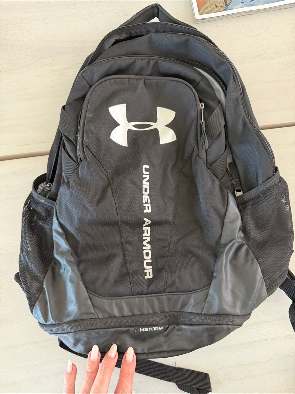 Under Armour Black and Gray Logo Backpack